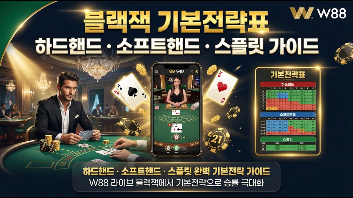 블랙잭 기본전략표: 하드핸드·소프트핸드·스플릿 가이드