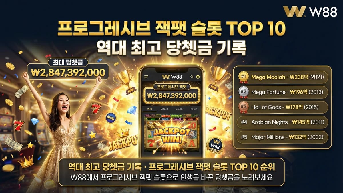 프로그레시브 잭팟 슬롯 TOP 10 — 역대 최고 당첨금 기록